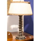 An early 20th century bronze table lamp,