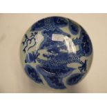 A Chinese blue and white footed dish, pa