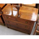 A Continental mahogany chest of drawers,