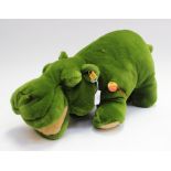 A Steiff cosy hippo teddy bear in green,