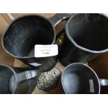 Four Victorian pewter tankards and fourt