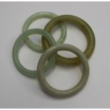 Four Chinese jade bangles