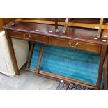 An oak veneered two drawer side table