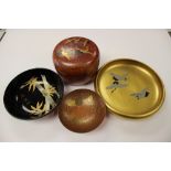 A collection of Japanese lacquer bowls a