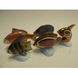 A collection of Royal Crown Derby fish p