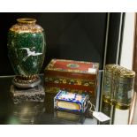 A collection of Oriental enamelled boxes