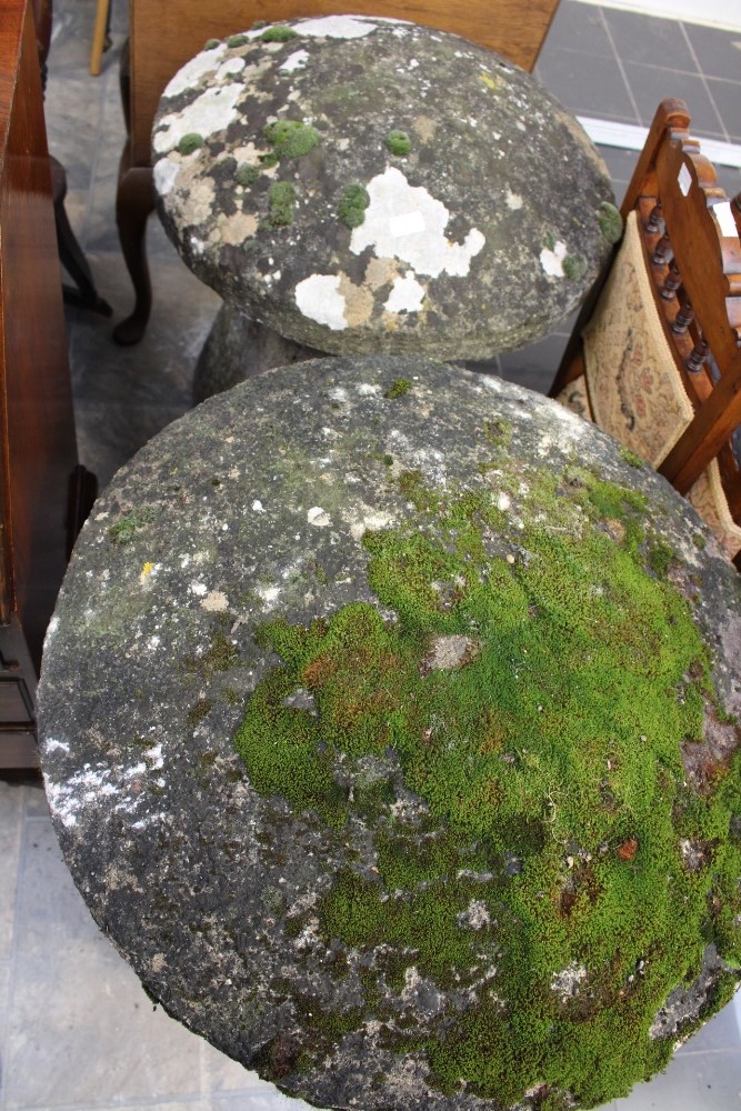 A late pair of saddle stones, possibly from Derbyshire