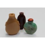 Three various Oriental scent bottles, co