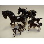 Two Beswick Shire horse foals (1960s) tw