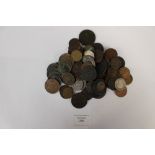 A small quantity of coins, tokens to inc