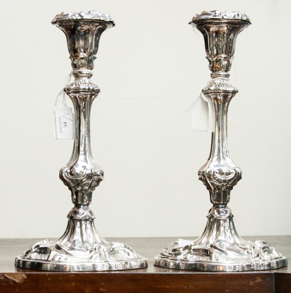 A pair of early Victorian silver plated