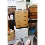 A mid 20th century oak chest of drawers,