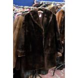 A Beaver Lamb 1950 fur coat, three quart