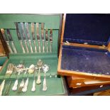 Two canteens of silver plated cutlery an