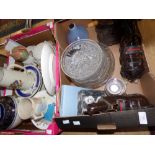 Two boxes of ceramics and glassware, inc