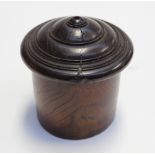 An 18th century treen elm string box