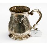 A George II silver baluster shaped mug,