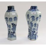 Pair of 18th century blue and white vase