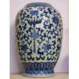 A Chinese blue and white large vase, 19t