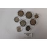 A group of Victoria silver coins, includ