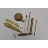 A collection of 19th Century ivory, incl