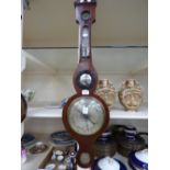 J Doughty mahogany banjo barometer