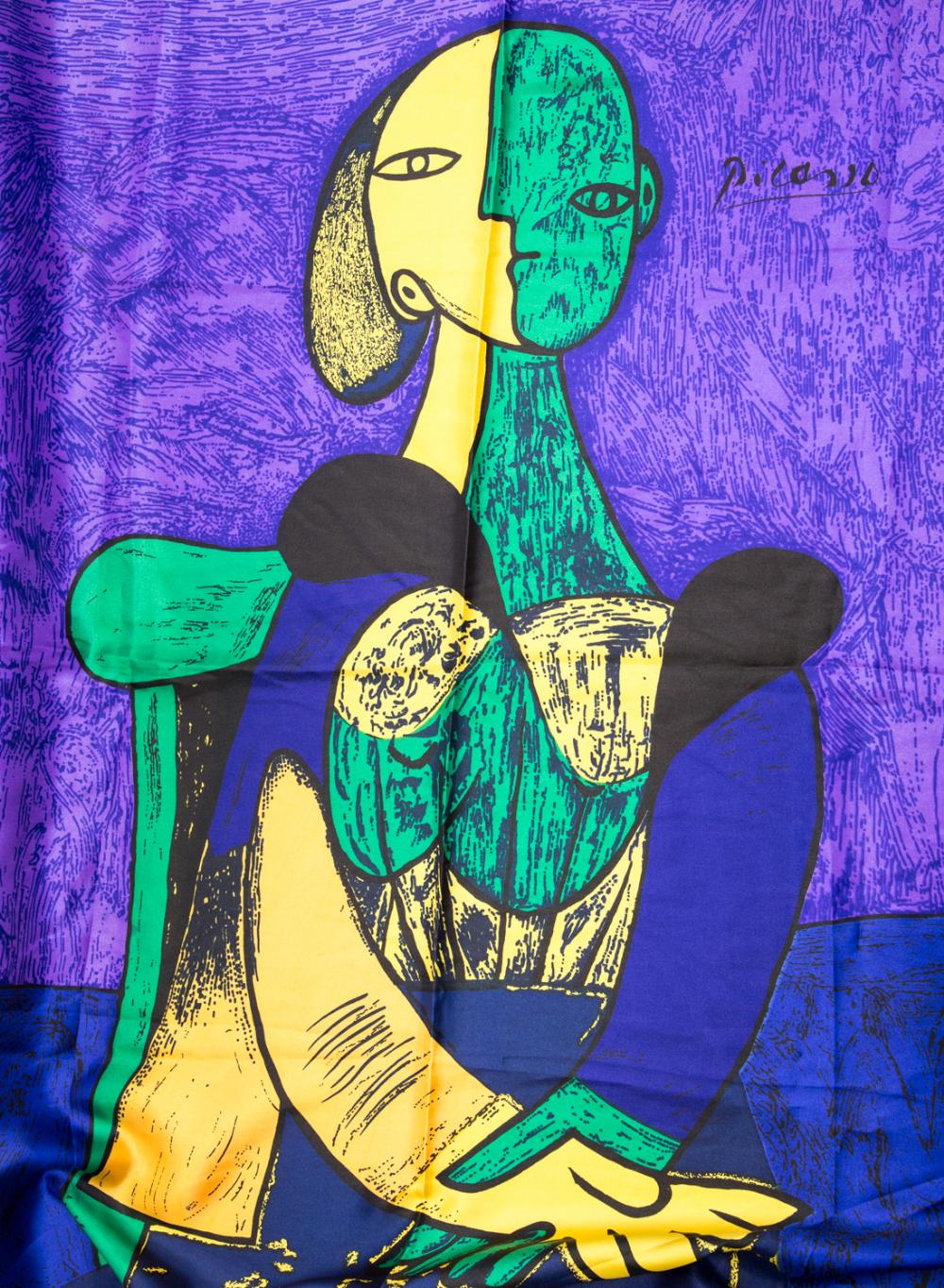 A Picasso design silk scarf, circa 1980s