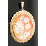 A 14k gold and shell cameo pendant/brooc