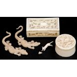 A collection of 19th century ivory inclu