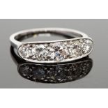 A platinum and diamond five-stone ring, set with graduated stones, approx 1.76cts total diamond