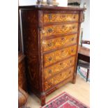 A Dutch marquetry inlaid chest of drawer