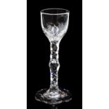 An 18th century wine glass, circa 1780,