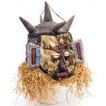 A tribal mask headdress, of cloth constr