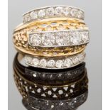 **VENDOR WITHDRAWN** An 18ct gold and diamond ring, set with five round-cut stones in a pierced