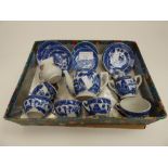 A 1950s Japanese child's tea set, Willow pattern (boxed)