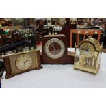 An Art Deco Westminster chime mantle clock, Anniversary clock, electric clock, plus two keys (3)