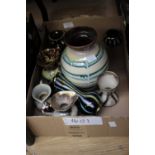 A box of modern German art pottery items