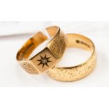 An 18ct gold ring; a 9ct gold ring (2) 10.