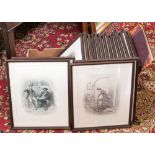A set of eighteen Charles Dickens etchings, mounted and framed, all named to backs, complete with
