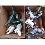 Figurines, animal and bird models (Leonardo) Canadian etc (14, in 2 boxes)