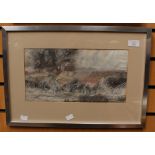 A decoupage and watercolour scene by Miranda Brookes 1984, full history of artist verso