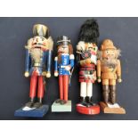 Four novelty nut crackers - wooden figures, with moveable parts (4)