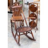 A collection of furniture, comprising Ercol rocking chair,