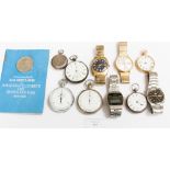 A collection of various watches including a George III silver pocket watch, Birmingham 1816,