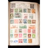 A stamp album with international collection