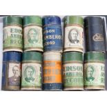 Ten Edison phonograph cylinders in card sleeves