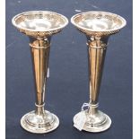 A pair of Sheffield silver late Victorian vases