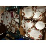 An extensive collection of Royal Albert Old Country Roses dinner wares including serving plates,