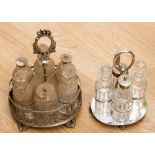 Two EPNS cruet sets on stands