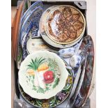 A collection of assorted ceramics, comprising dishes, plates, bowls etc., some Portuguese, plus a